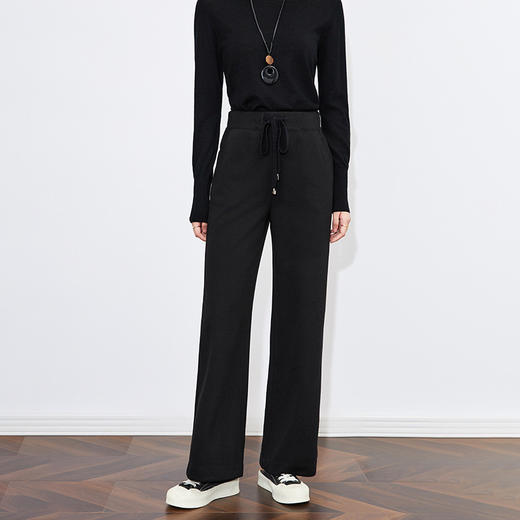 【高货wl】全新升级【铂金会员247/天猫329/差价82】(20402) 洛诗琳休闲宽松慵懒风重磅垂感直筒羊毛混纺磨毛阔腿裤 商品图3