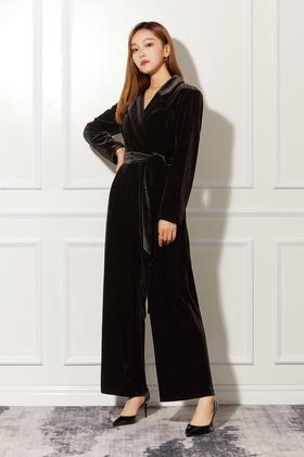 ESTELLICA 黑色收腰连体裤 10778