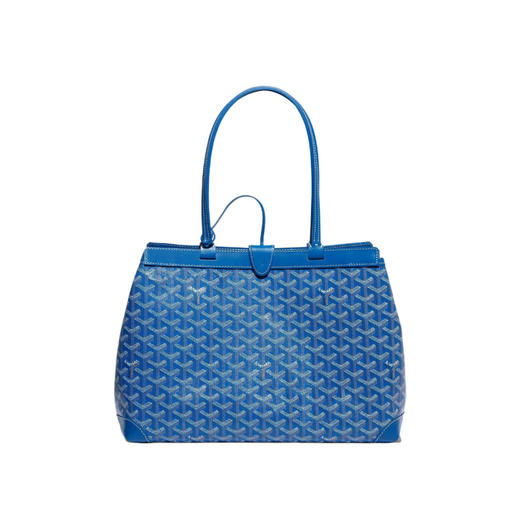 GOYARD Bellechasse Biaude Y字老花满印遮蔽设计 帆布拼皮 托特包Tote包购物袋单肩手提包 小号 女款（CB） 商品图5
