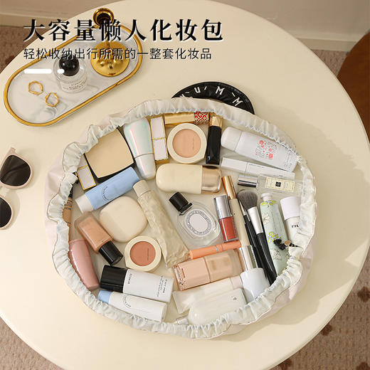 【轻松收纳！甜甜圈设计】懒人化妆包女新款大容量旅行收纳袋平铺抽绳化妆品洗漱包男。ry 商品图1