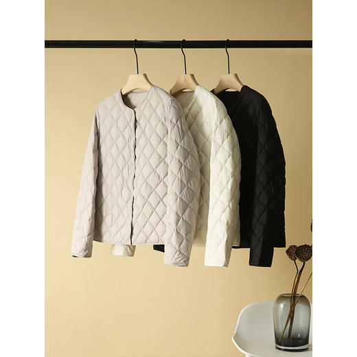 【高货ayts】全新升级【铂金会员385/天猫519/差价134】(20827) 洛诗琳冬季鹅绒服菱形格子轻薄95白鹅绒羽绒服女 商品图1