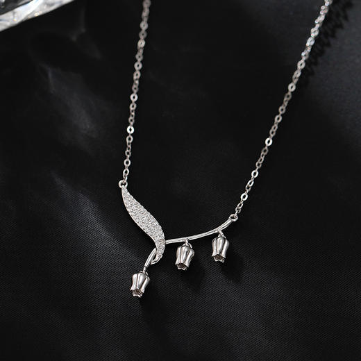 【树叶铃兰】S925银铃兰花树叶项链【JHY-N001696B】 商品图2