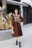 Le Malene 复古棕色菱格纹针织拼接连衣裙 17525 商品缩略图1