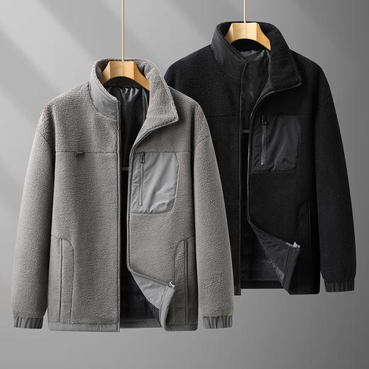 【特大码】【新款DPX】大依优型大码潮款颗粒绒立领羽绒服鸭绒外套休闲胖子大码男休闲宽松加肥加大上衣 商品图4