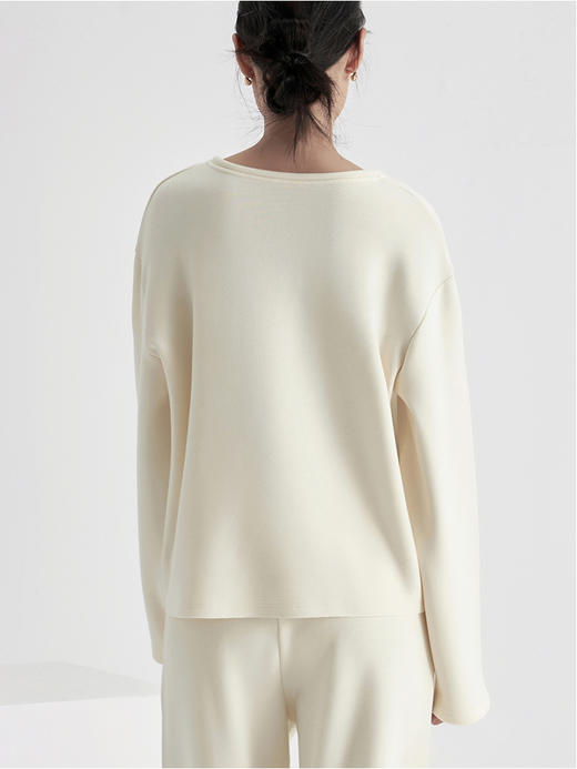 weyo秋冬女宽松百搭羊毛暖绒V领休闲卫衣880060 商品图3