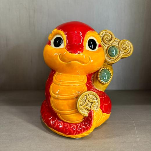招财蛇陶瓷储钱罐摆件工艺品 石湾新美陶出品 商品图0
