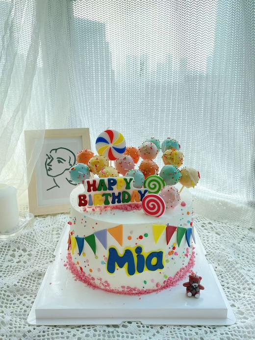 可食用棒棒糖蛋糕（6寸是10根棒棒糖、8寸是15根棒棒糖）文字可改 商品图0