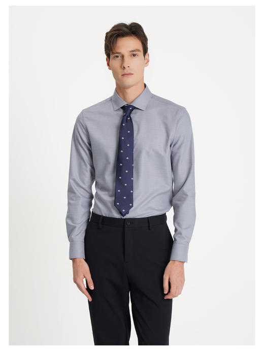 callisto灰色羊毛混纺长袖衬衫 商品图2