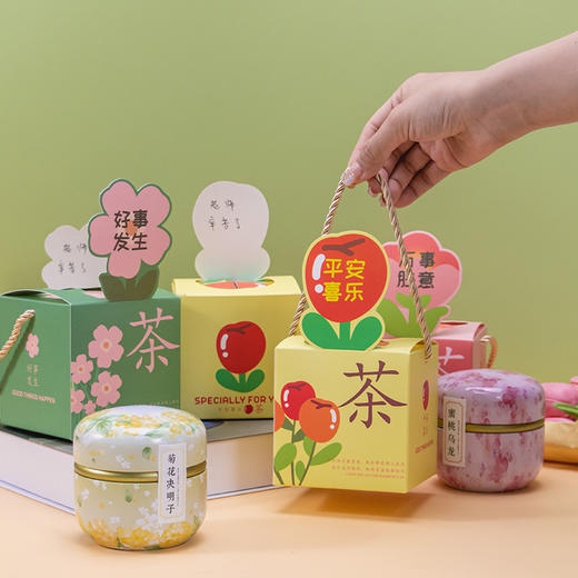 花茶礼盒装节日玫瑰花茶茶叶伴手礼礼盒带贺卡礼品花茶伴手礼 商品图3