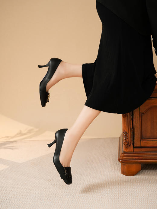 豪麟名鞋LORIBLU女鞋皮鞋羊皮革LR56P黑色 商品图2