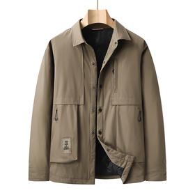 【特大码】【新款DPX】大依优型大码潮款翻领工装羽绒服鸭绒外套休闲胖子大码男休闲宽松加肥加大上衣