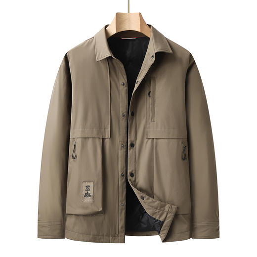 【特大码】【新款DPX】大依优型大码潮款翻领工装羽绒服鸭绒外套休闲胖子大码男休闲宽松加肥加大上衣 商品图0