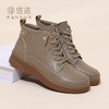 信诺舒适平底女鞋不加绒单靴2024新款秋冬季短靴厚底妈妈鞋子皮鞋M203-6TC 商品缩略图1