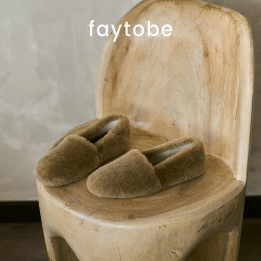 faytobe羊毛绒绒鞋秋冬时尚舒适纯色平底豆豆鞋懒人一脚蹬单鞋 商品图4