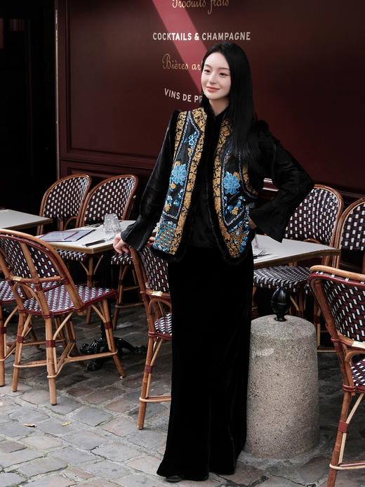 双11惠享 |盛唐牡丹| 福寿牡丹水貂毛坎肩-黑色[特价品] 商品图7