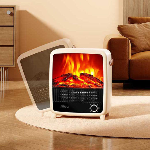 西佑SIUU【5D火焰】壁炉取暖器台地两用烤火炉 大面积轻音节能电热风扇炭火暖风机SN2403 商品图7