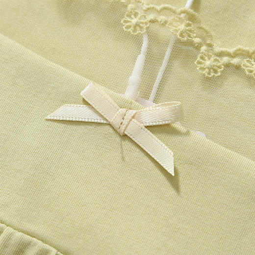 芬腾睡衣女春秋季方领蕾丝舒适套头长袖纯色甜美宫廷风家居服套装 商品图2