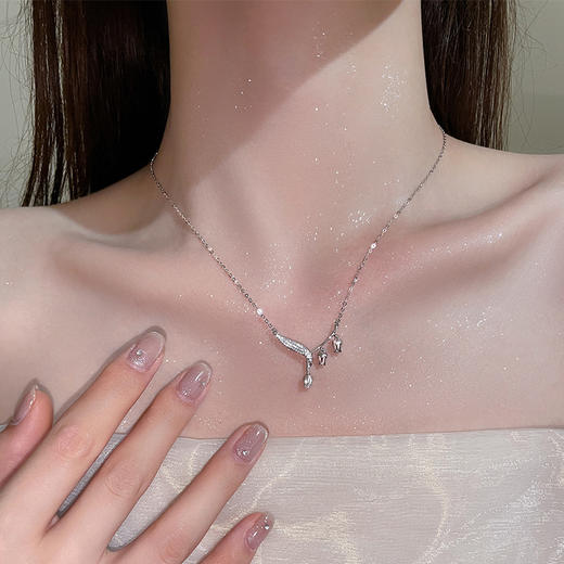 【树叶铃兰】S925银铃兰花树叶项链【JHY-N001696B】 商品图1