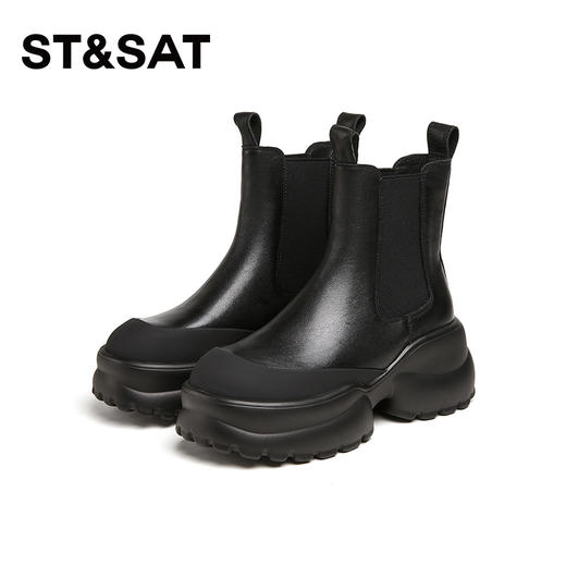 【加绒保暖】星期六时尚拼接舒适圆头加绒厚底切尔西SS341180YH 商品图9