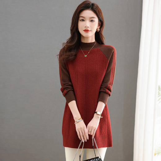 CC-101-58019中长款毛衣女秋冬2024新款小个子遮屁股洋气内搭打底衫针织连衣裙 商品图0