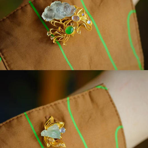 龢盒原创 一池明月浸荷花可拆多用胸针 商品图4