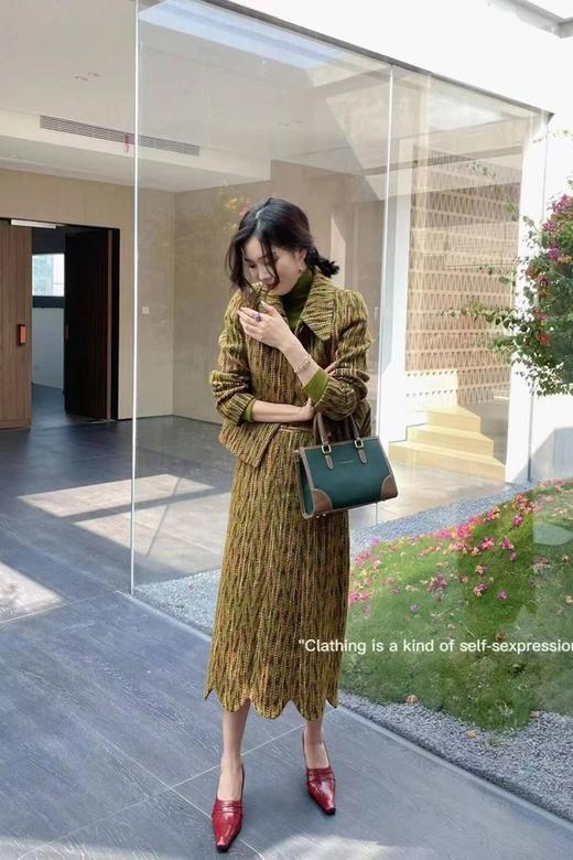 ANSUABEL 设计感时髦复古外套半裙套装 17511 商品图1