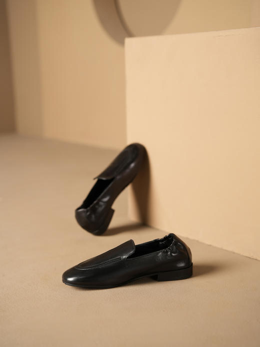 豪麟名鞋进口迪嘉女鞋平底鞋羊皮革M1839S黑色 商品图2