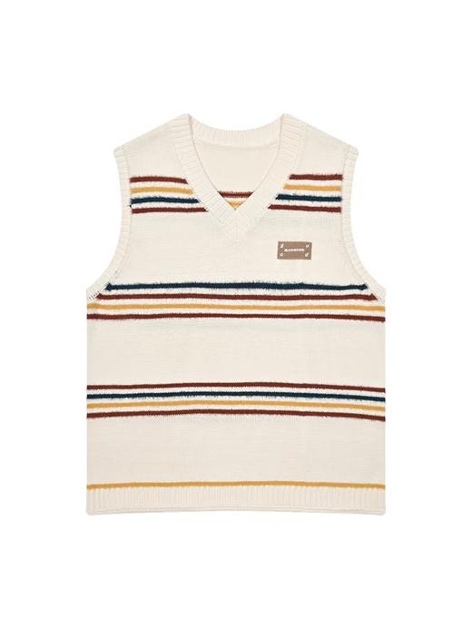 马得工地/MDGDMY243114/仿貂毛提花条纹毛衣马甲 商品图3