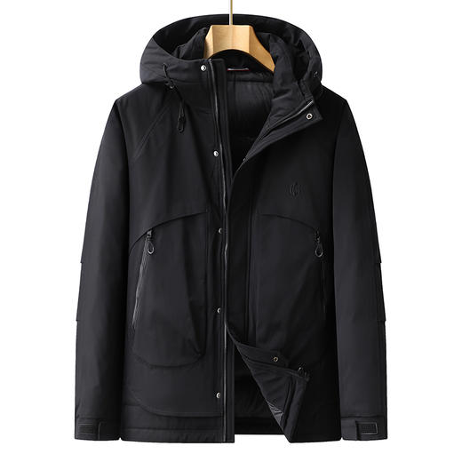 【特大码】【新款DPX】大依优型大码潮款工装连帽羽绒服鸭绒外套休闲胖子大码男休闲宽松加肥加大上衣 商品图2