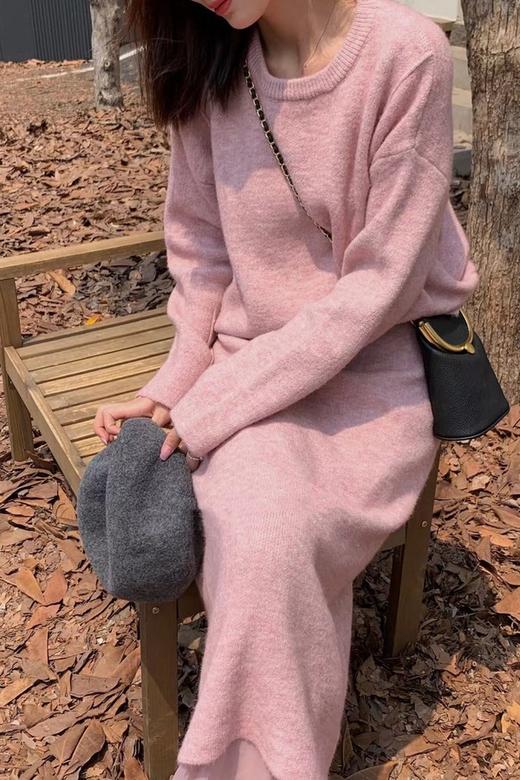 amadella 温柔甜美系粉色圆领针织上衣 17514 商品图1