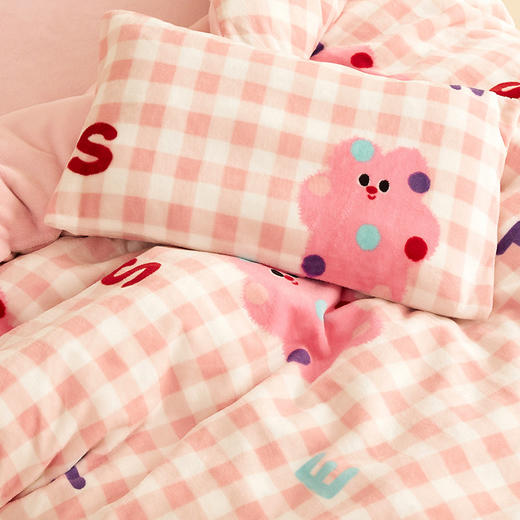 【幼儿园儿童专属】秋冬加厚牛奶绒三件套 保暖蓄热单被套、被套被芯 商品图4