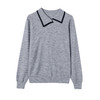 CC-101-2037秋季女装设计感上衣2024新款设计感翻领针织衫套头秋冬毛衣打底衫 商品缩略图4