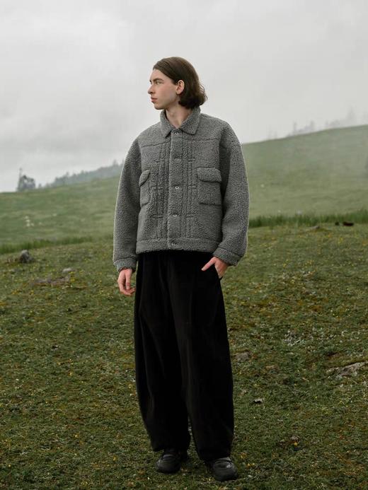 Evistub/E-4QCK737/法兰绒面质感阔腿休闲裤 商品图3