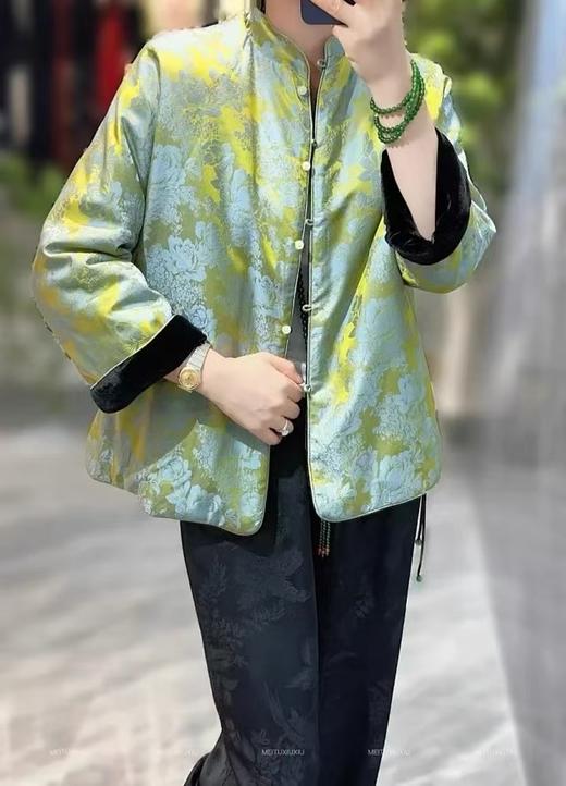 高贵高档双面鎏金海棠桑蚕丝蛋白外套 商品图6