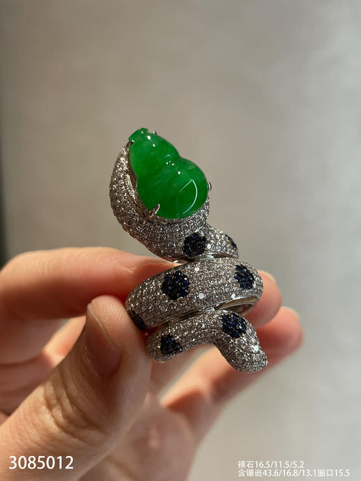 老坑艳绿葫芦戒指【3085012】具体价格微信咨询 商品图2