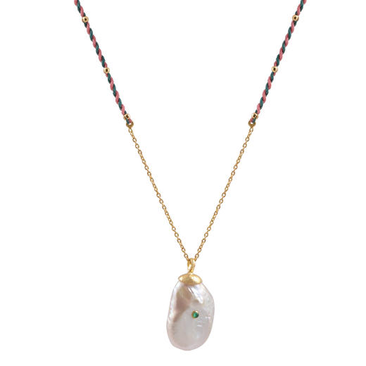 订购8周到｜Dorothee sausset-Moorea Collier 3-巴洛克珍珠 绿缟玛瑙 吊坠项链［法国设计师］ 商品图2