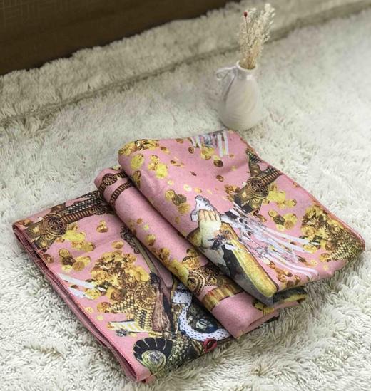 优品堂【时来运转】桑蚕丝+拉绒披肩围巾两用长巾 商品图2