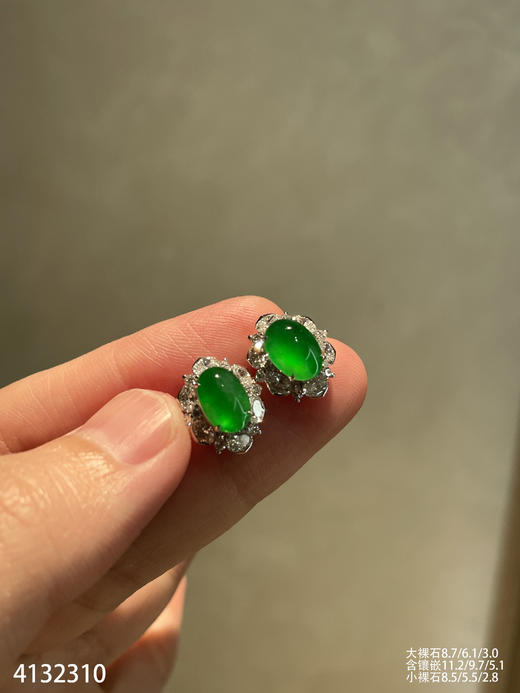 4132310，蛋面耳钉。具体价格微信咨询 商品图2