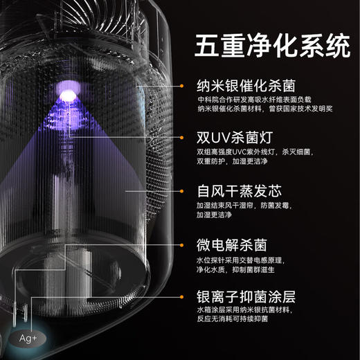 亚都双擎无雾加湿器 母婴推荐智能恒湿 800ml/h加湿量8L水箱 卧室客厅杀菌低噪轻音app操控 三挡可定时 【母婴睡眠级】800ml/h双擎澎湃加湿 商品图5