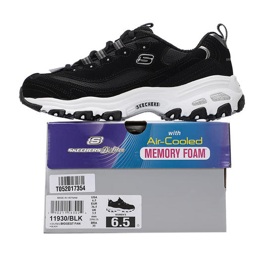 斯凯奇（Skechers）熊猫鞋女 D'LITES系列时尚舒适透气低帮休闲鞋 11930-BLK 商品图8