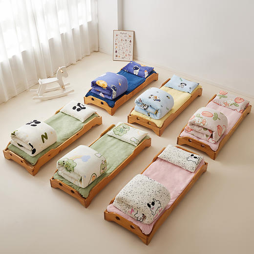【幼儿园儿童专属】秋冬加厚牛奶绒三件套 保暖蓄热单被套、被套被芯 商品图10