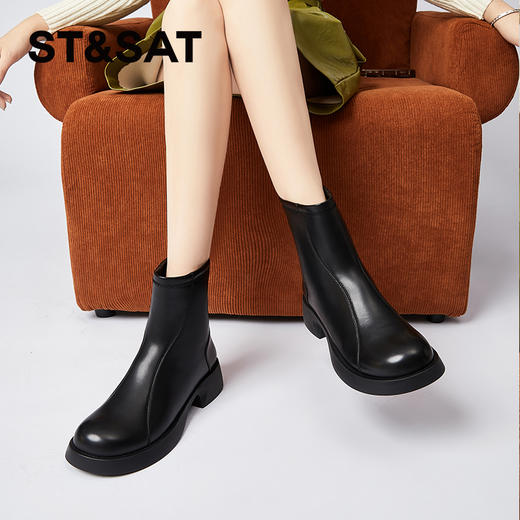 星期六通勤百搭简约绒里时尚短靴SS341180UX 商品图4