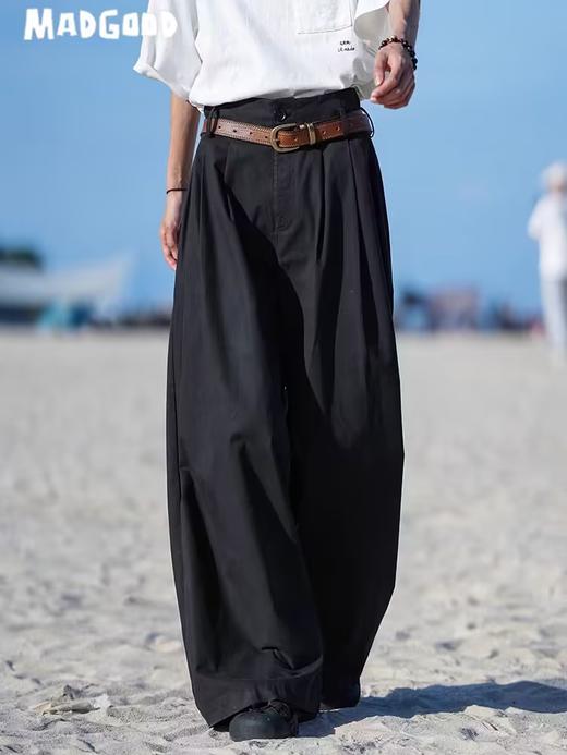 马得工地/MDKZ230715/大廓型打褶宽腿裤 商品图1