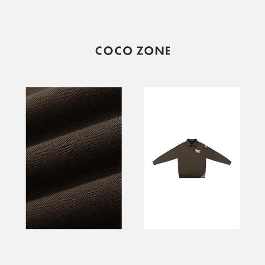 COCO ZONE 设计感半拉链长袖卫衣时尚字母上衣CC1C2203 商品图2