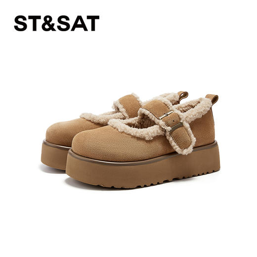 星期六休闲百搭泰迪毛边厚底毛毛鞋SSC411DE4V 商品图7