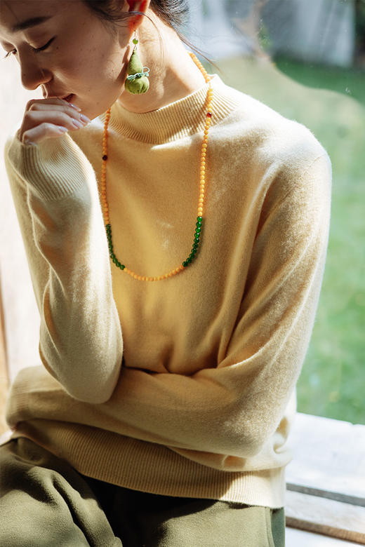 绽放810朵/空气感羊毛羊绒打底衫柔软舒适半高领毛衣套头针织衫 商品图5