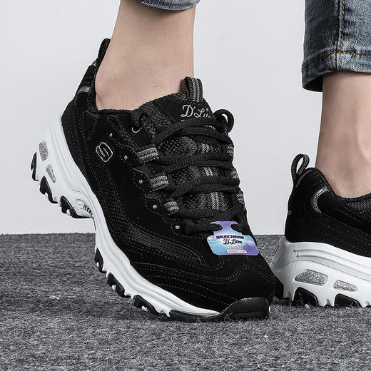 斯凯奇（Skechers）熊猫鞋女 D'LITES系列时尚舒适透气低帮休闲鞋 11930-BLK 商品图2
