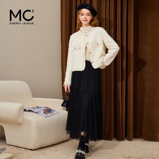 mc2法式千金风气质款加棉小香风外套女装冬装新款重工设计感 商品图0