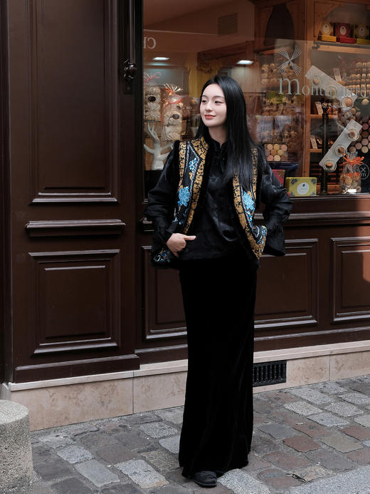 双11惠享 |盛唐牡丹| 福寿牡丹水貂毛坎肩-黑色[特价品] 商品图4