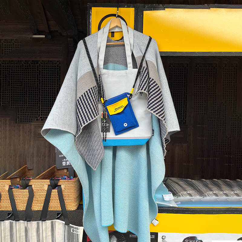 乌镇戏剧节第十一届披肩撞色针织毛线围巾披肩